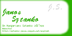 janos sztanko business card